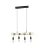 Eglo Pendelleuchte Townshend Stahl Holz Schwarz Braun | IP20 - Geeignet für 4x E27 